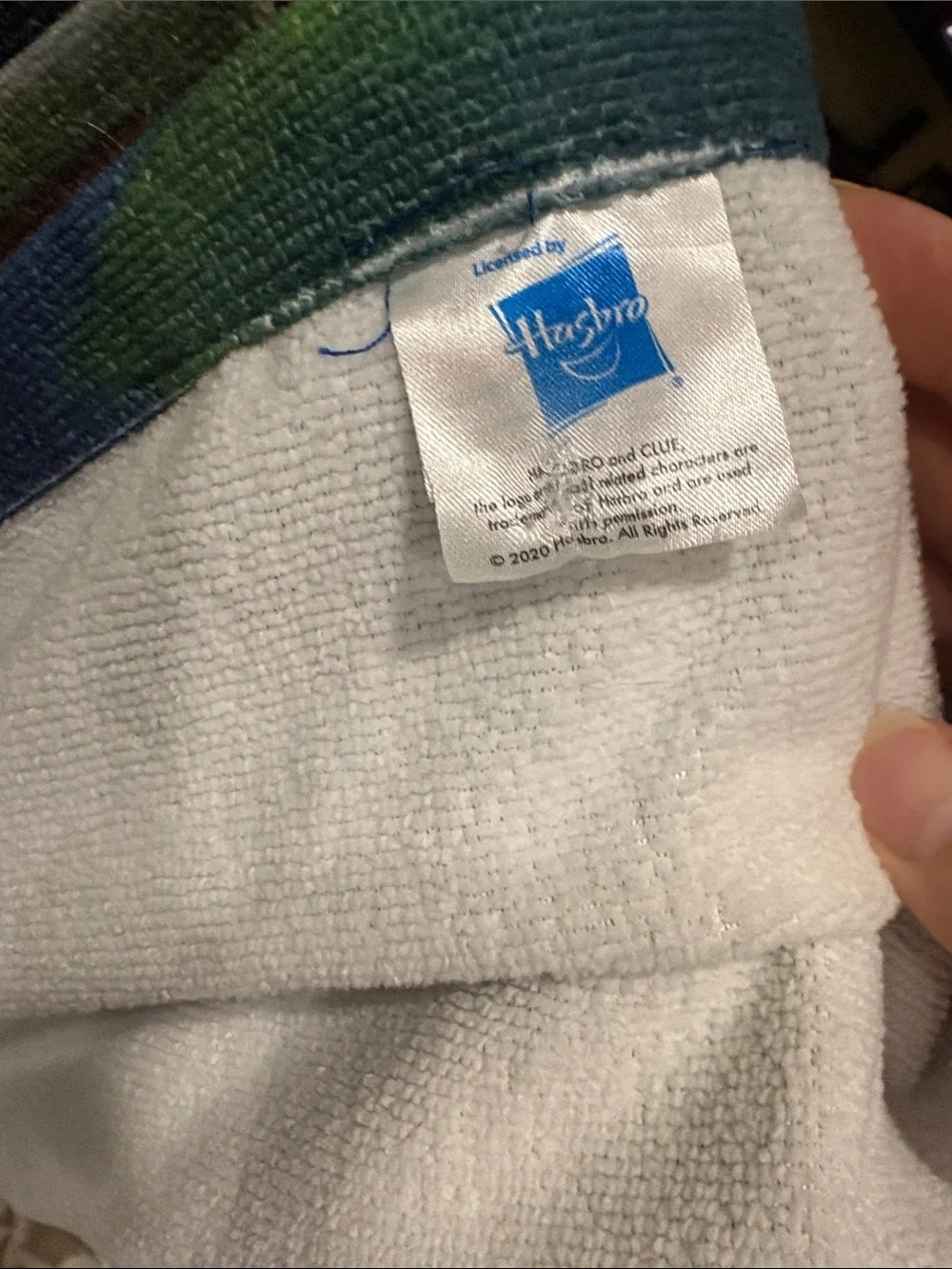 Clue Game Beach Towel Blanket. Like new! Approx.  56 in x 58 in